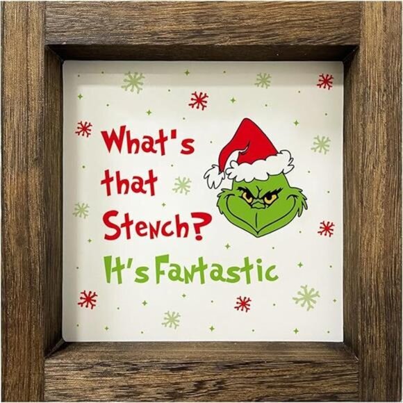 Funny Christmas Wooden Sign, 7x7 Inch Vintage Holiday Tiered Tray Decor - Picture 8 of 8